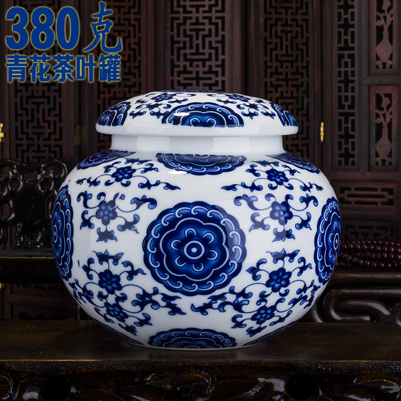陶瓷茶叶罐中号大号青花瓷密封防潮茶具配件半斤380克在类目 餐饮具, 茶具, 茶叶罐中 - 来自Buy2taobao.com提供专业的淘宝代购服务