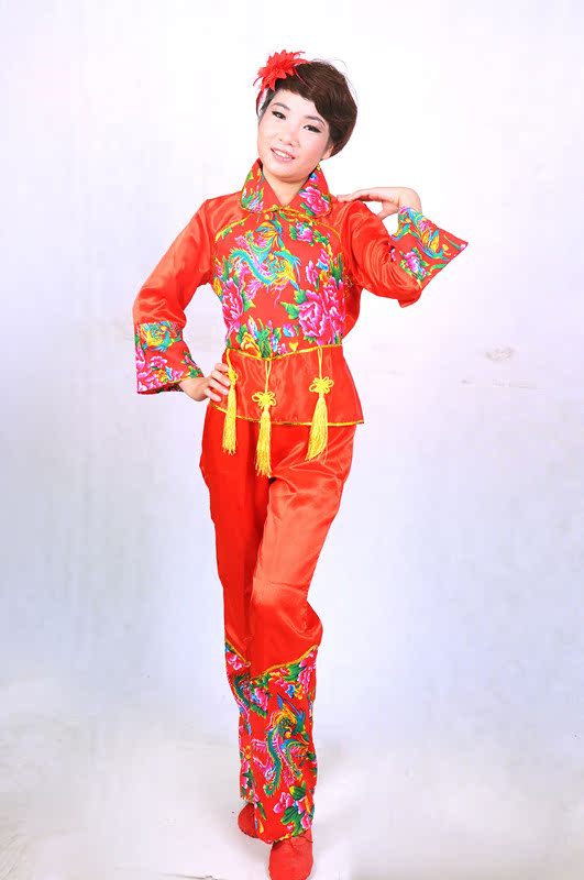 新款特惠东北秧歌服二人装碎花腰鼓舞扇子舞广场舞服饰舞台演出服
