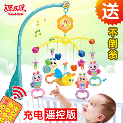 新生儿宝宝床铃0-1岁 婴儿玩具3-6-12个月音乐旋转床头铃摇铃床挂