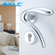 太空铝门锁室内卧室，房门锁具简约分体，锁羊角锁