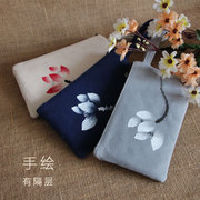 手绘中国风布包，钱包女士零钱包，手机包化妆包