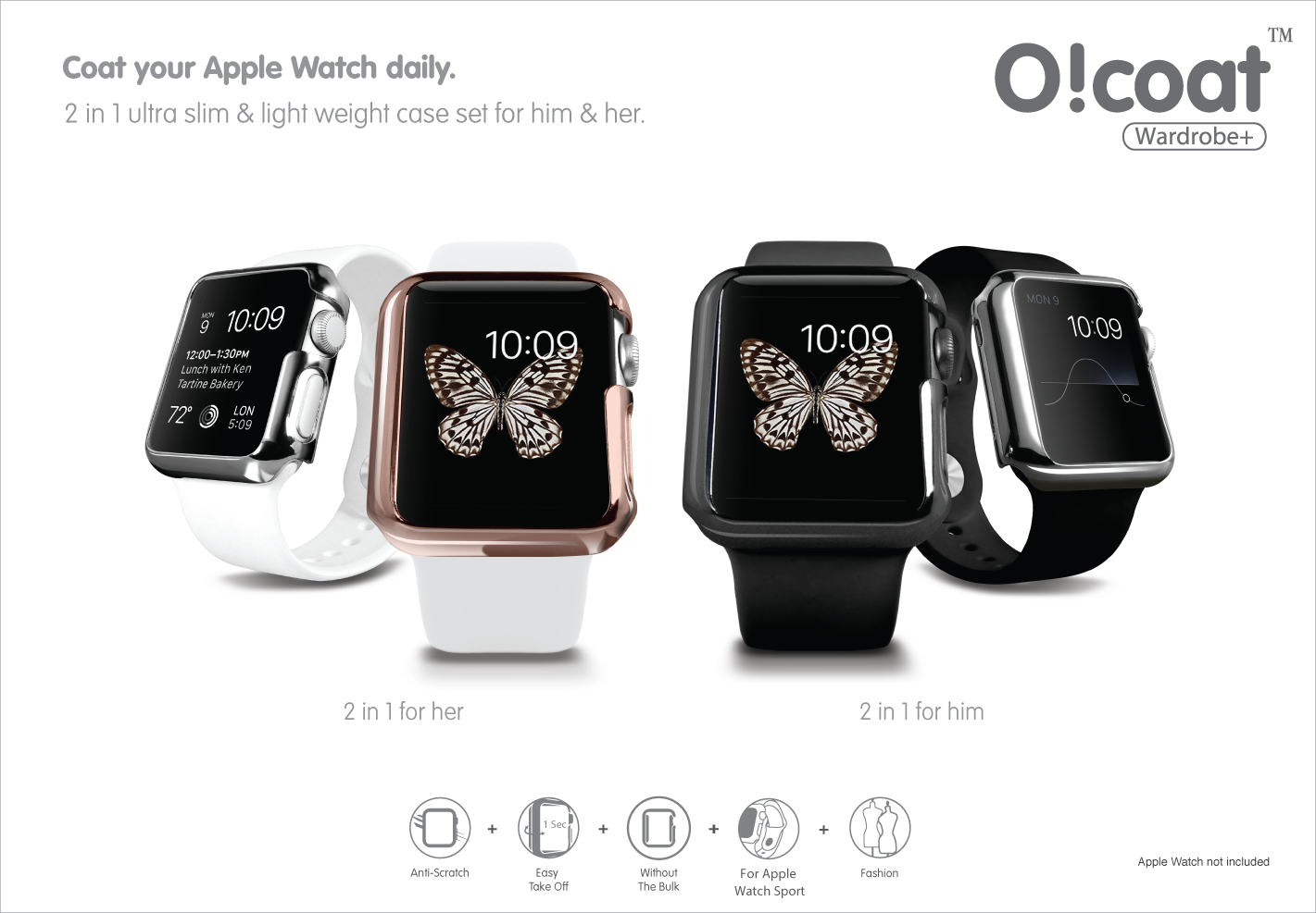OZAKI Apple Watch 42mm金属质感电镀苹果手表保护壳iwatch外壳