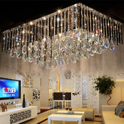 现代奢华长方形客厅灯吸顶灯，led客厅灯，长方形水晶灯k9餐厅灯2024