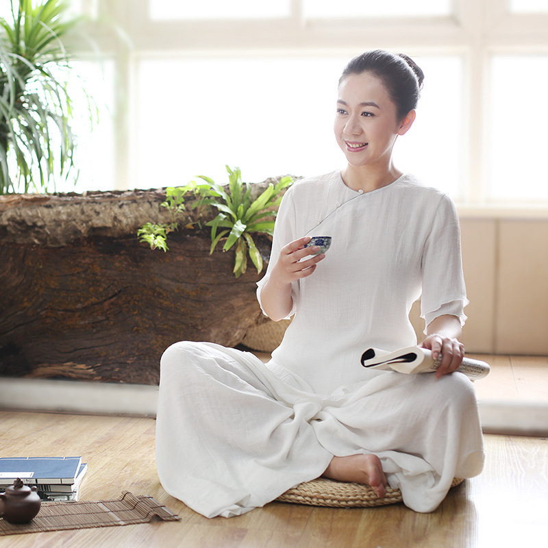 佛笑緣唐裝女裝瑜伽套裝改良中式上衣女禅服女棉麻中國風茶服盤扣在類目 女裝/女士精品, 唐裝/民族服裝/舞臺服裝, 唐裝/中式服裝, 上衣中 - 來自Buy2taobao.com提供專業的淘寶代購服務