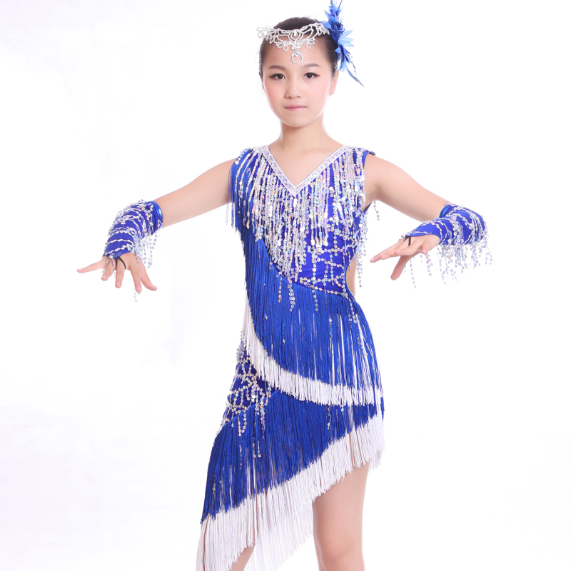 Edinburgh Dancing clothes new pattern Hit color tassels Sequins Latin costume adult children Can be customized Costume 0303in the Sports/Yoga/Fitness/Fans supplies , Dance/Aerobics/Gymnastics , Latin , Latin dance costumes category - from Buy2taobao.com to provide professional Taobao agent buy service