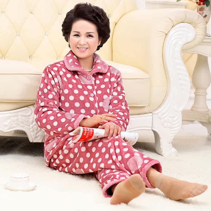 中老年女装秋冬装睡衣妈妈装棉衣中年40外套60-70岁老年人奶奶