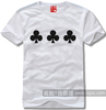 纯棉短袖T恤个性定制圆领直身时尚流行扑克牌梅花三弄1件