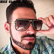 MAX GLASIZ 欧美大牌太阳镜街拍复古墨镜 男女通用方形大框太阳镜