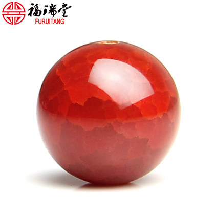 福瑞堂天然水晶冰花红龙纹玛瑙散珠隔珠顶珠串珠圆珠手链配件饰品