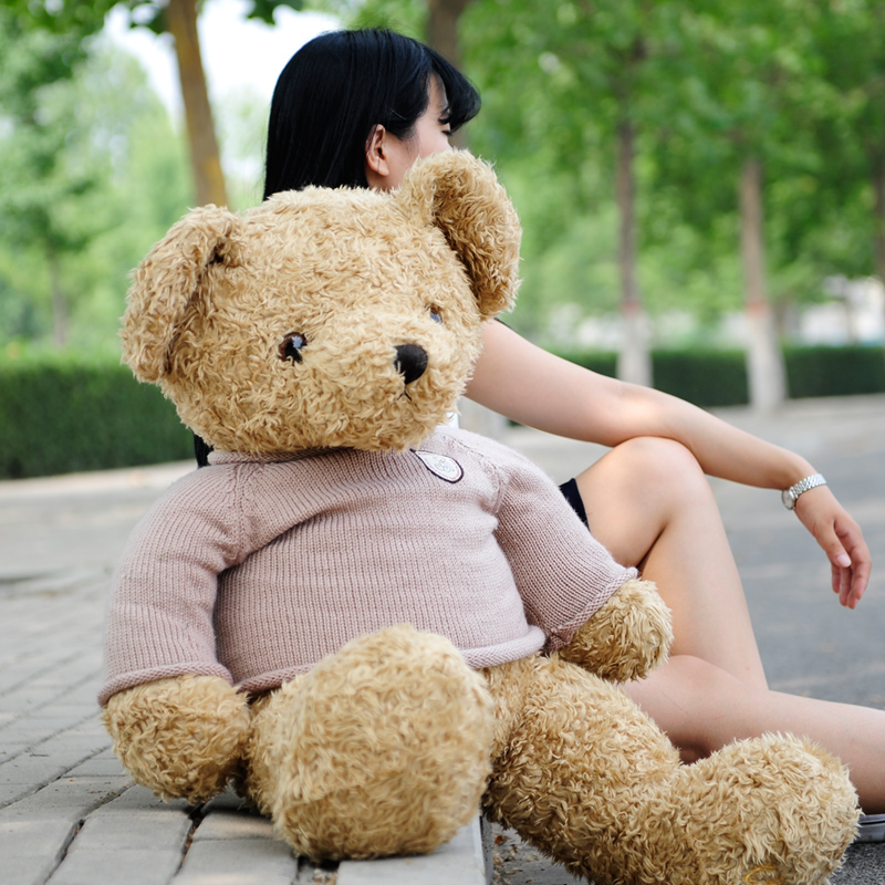 饭米粒大号正版 泰迪熊毛绒玩具玩偶抱抱熊公仔毛衣送女生日礼物