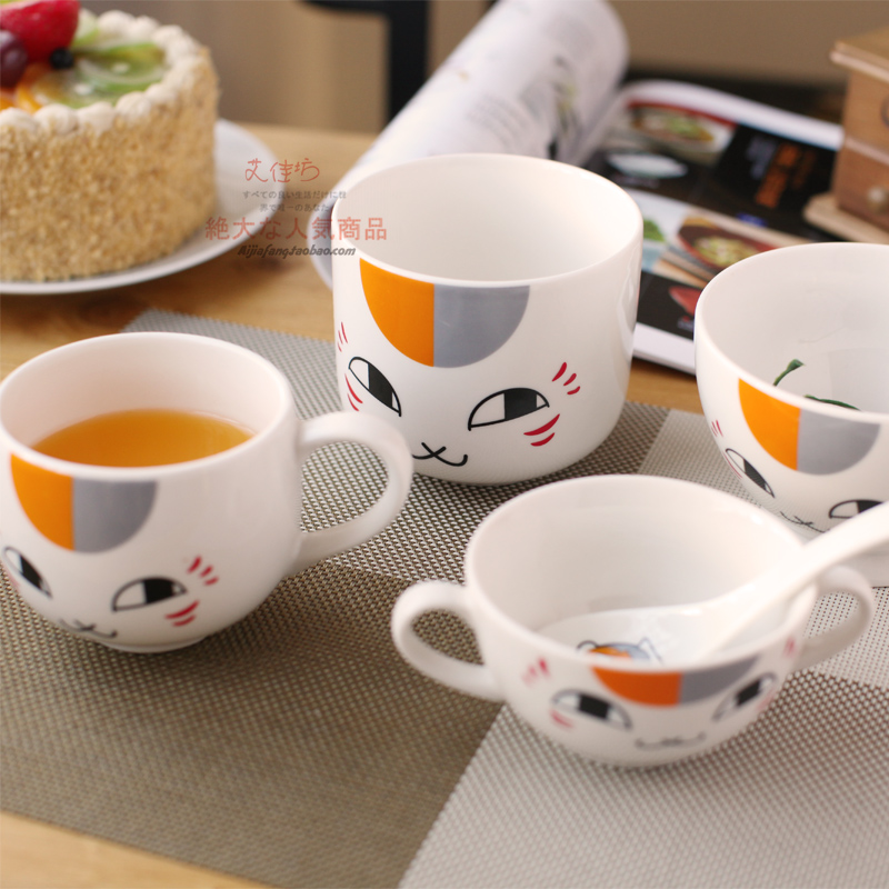 Kitty teacher ceramics Bowl suit Japanese A bowl of instant noodles With cover Salad Noodle Bowl Cartoon Rice bowlin the Tableware , Tableware , Porcelain tableware suit category - from Buy2taobao.com to provide professional Taobao agent buy service