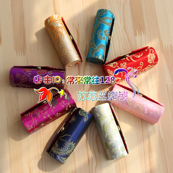 Suzhou Silk Arts and Crafts Silk brocade Built-in mirror single Lipstick box Discounted Price 2.5 element Travel giftsin the Storage consolidation , Home Storage appliances , Storage bag , Cosmetic category - from Buy2taobao.com to provide professional Taobao agent buy service