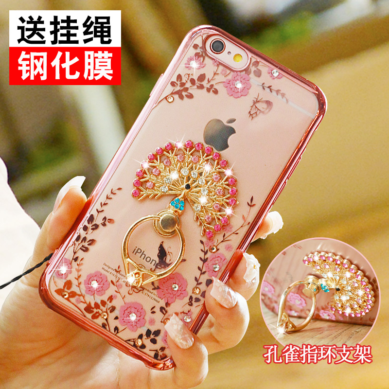 苹果6plus手机壳6S女新款奢华水钻iphone6个性创意 防摔硅胶日韩