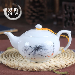 茶壶青花瓷功夫茶具大号水壶，家用陶瓷大茶壶，过滤花茶壶泡茶壶