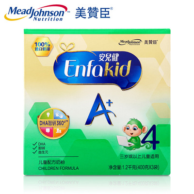 【天猫超市】美赞臣4段 1200g 盒装安儿健A+儿童配方奶粉3-6岁