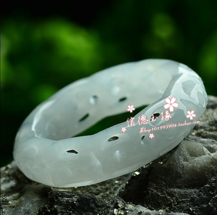 Myanmar natural Emerald Hollow Jade ring quality goods Light green men and women Jade ring certificatein the Jewelry/Diamond/Jade/Gold , Other natural jade , Bracelets category - from Buy2taobao.com to provide professional Taobao agent buy service