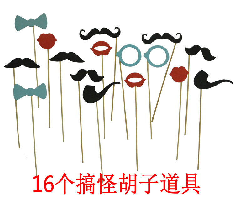 演出道具婚紗攝影影樓道具婚慶派對紅唇搞怪胡子帽子拍照道具16件在類目 模玩/動漫/周邊/cos/桌遊, Cosplay服飾/道具/服務, cos攝影/後期/化妝中 - 來自Buy2taobao.com提供專業的淘寶代購服務