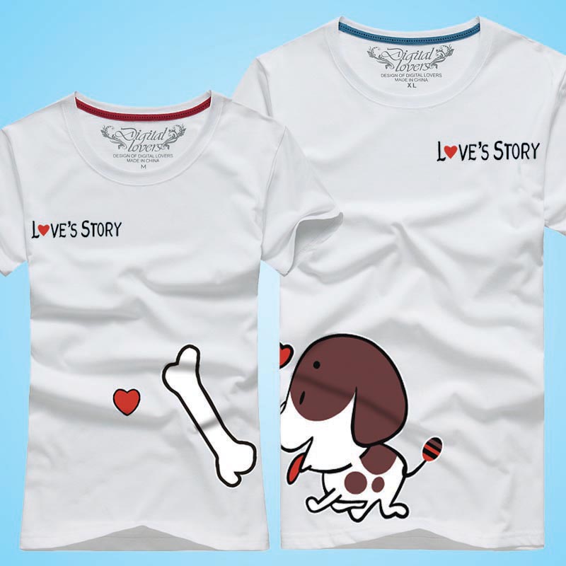 夏装哥哥妹妹情侣装胖加肥加大码半袖7XL超大号男女士纯棉短袖t恤