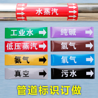化工管道标识贴-箭头色环文字40*200MM氮气