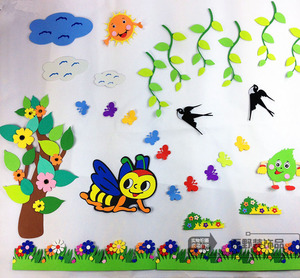 幼儿园黑板报DIY装饰墙贴画教室布置主题墙春