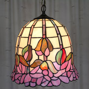 高档欧式蒂凡尼餐厅卧室，田园风格古典彩色玻璃落花装饰吊灯