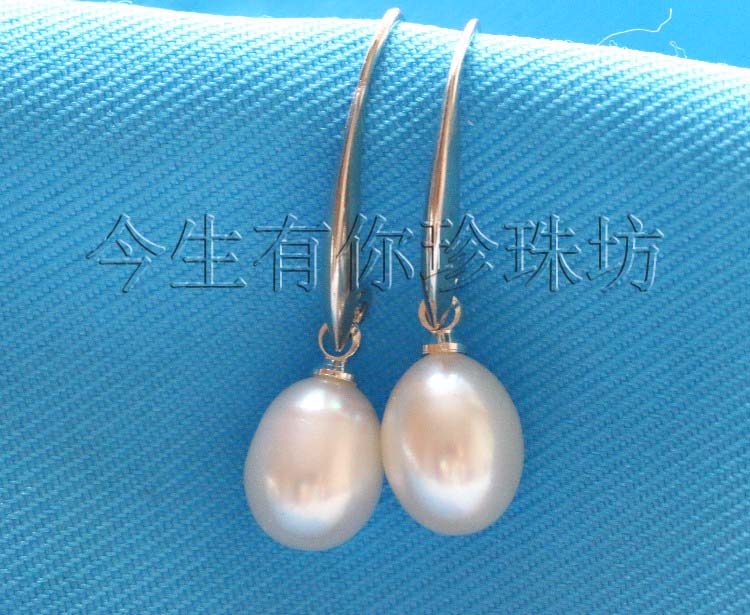 今生有你8x10MM天然白色滴水形珍珠耳环正品包邮|ruв категории ювелирные изделия/алмаз/жадеит/золото, природный жемчуг (новый), серьга - от Buy2taobao.com для оказания профессиональной услуги покупки агента Taobao