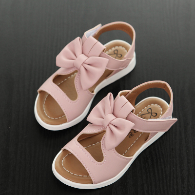 2018新款蝴蝶结儿童凉鞋女童鞋中大童公主鞋