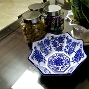 中式陶瓷果盘 青花瓷果盆果篓 干果盘 欧式水果盘 装饰盘 东南亚