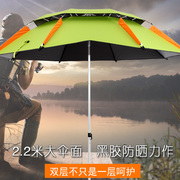 钓鱼伞2.2米铝合金万向防雨加厚防晒超轻折叠三折钓伞双层垂钓伞