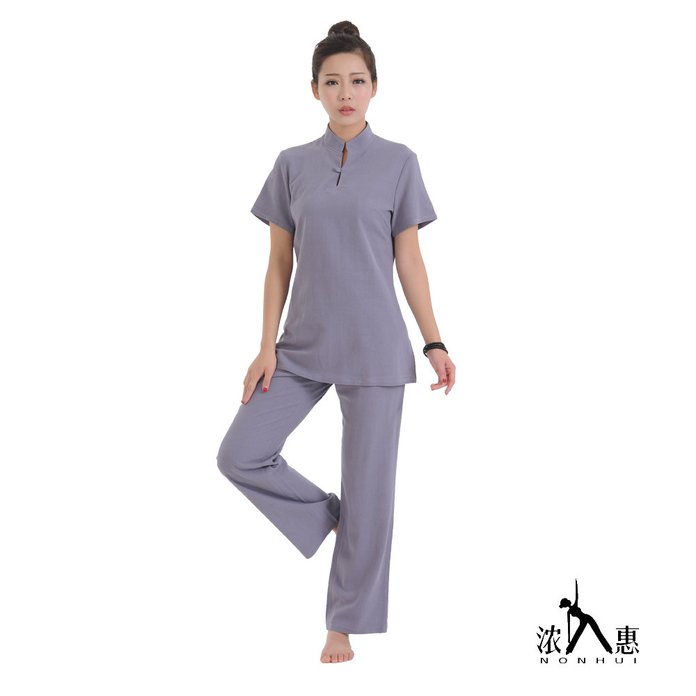 浓惠薄夏季棉麻瑜伽服套装短袖禅修服居士服佛教宽松太极灰茶服女在类目 运动/瑜伽/健身/球迷用品, 瑜伽, 瑜伽服中 - 来自Buy2taobao.com提供专业的淘宝代购服务
