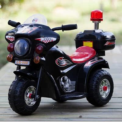 标题优化:限时折扣儿童电动摩托车三轮车宝宝电动警车可坐玩具车越野车