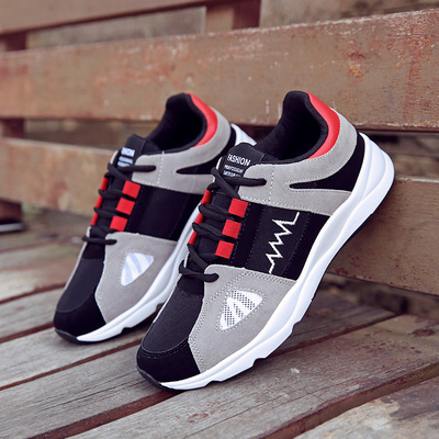 秋季运动鞋男鞋学生板鞋耐磨厚底旅游鞋青年韩版百搭休闲鞋跑步鞋