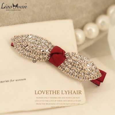 韩式发饰满钻蝴蝶结鸭嘴夹发夹边夹小清新韩国顶夹马尾夹刘海夹