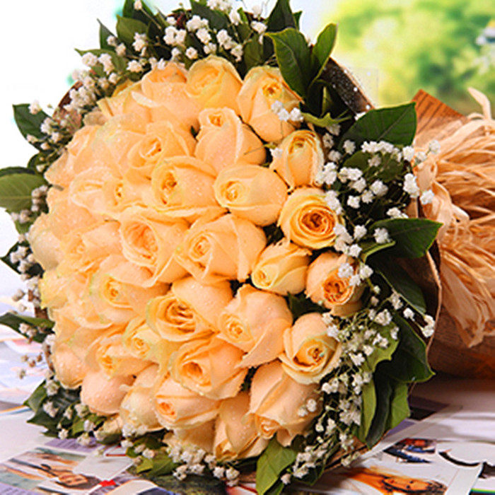 成都鲜花店香槟玫瑰温江郫县武侯区双流同城速递爱情生日快递送花