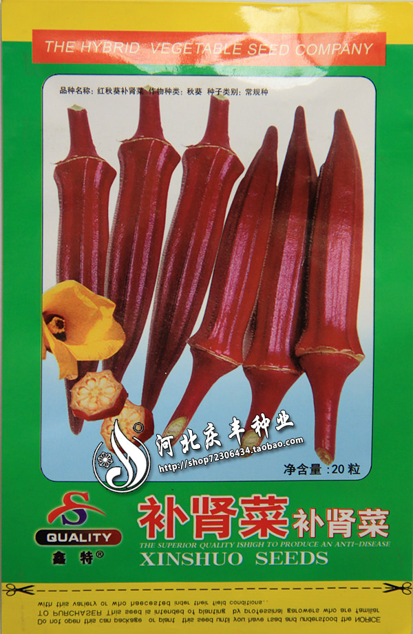 鑫特出品红秋葵种子 补肾菜 品质保证 10g精包装约20粒 补肾果