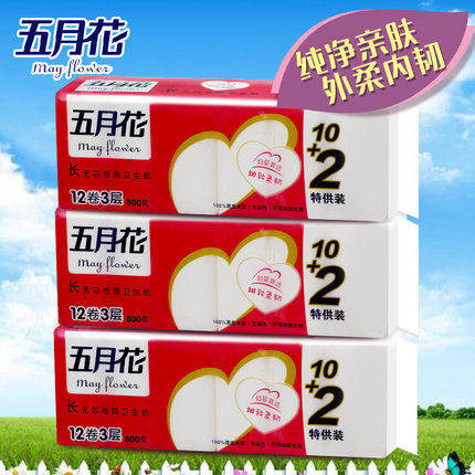 五月花卷纸加厚3层36卷