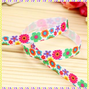 花朵 印花织带 缎带 绸带 彩带 蝴蝶结DIY卡通印刷罗纹带6046