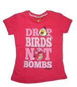 乐天BABY*angry bird 4-5岁女童西瓜红愤怒小鸟全棉短袖T恤
