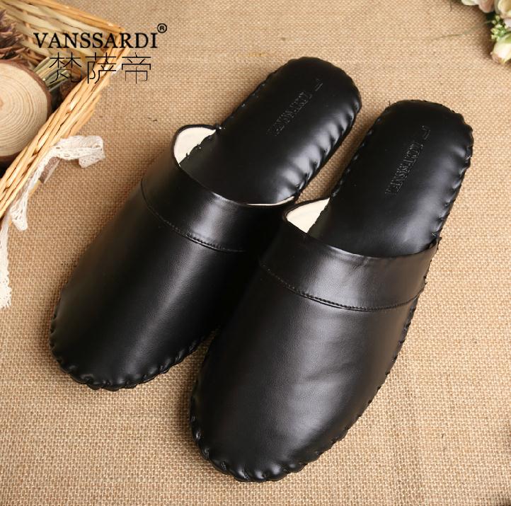 man Home Leather slippers Baotou spring and autumn keep warm wear-resisting Mute Wood slippers high-grade manual Leather slippersin the Men's Shoes, Slippers category - from Buy2taobao.com to provide professional Taobao agent buy service