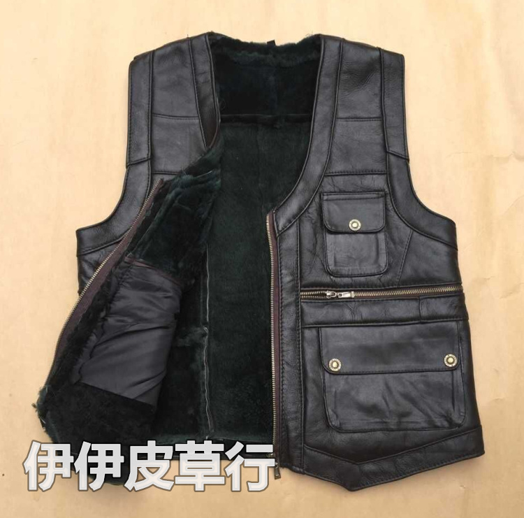 秋冬户外真皮马夹中老年男款头层羊皮毛一体马甲时尚多兜摄影马甲在类目 男装, 背心/马甲中 - 来自Buy2taobao.com提供专业的淘宝代购服务