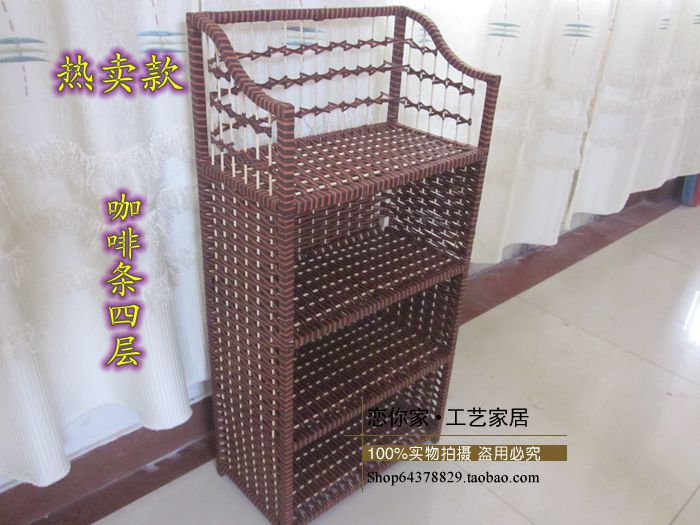 包邮田园藤编书架创意简易草编玄关柜鞋柜实木置物架环保收纳鞋架|ruв категории жилой мебели, рама тип, башмак стойки - от Buy2taobao.com для оказания профессиональной услуги покупки агента Taobao