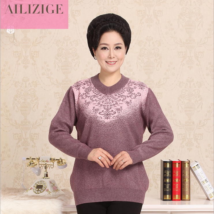200 Middle and old age Add fertilizer enlarge Women's wear sweater Autumn and winter Extra large size middle age Mom outfit jacket Long sleevein the Women's clothing/Boutique , Middle-aged women category - from Buy2taobao.com to provide professional Taobao agent buy service