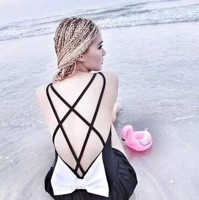 2017 Small fragrant wind Swimsuit black and white Hit color Big bow Hollow sexy Backless Steel prop Skirt Conjoined Swimsuitin the Sports/Yoga/Fitness/Fans supplies , Swim , Piece swimsuit category - from Buy2taobao.com to provide professional Taobao agent buy service