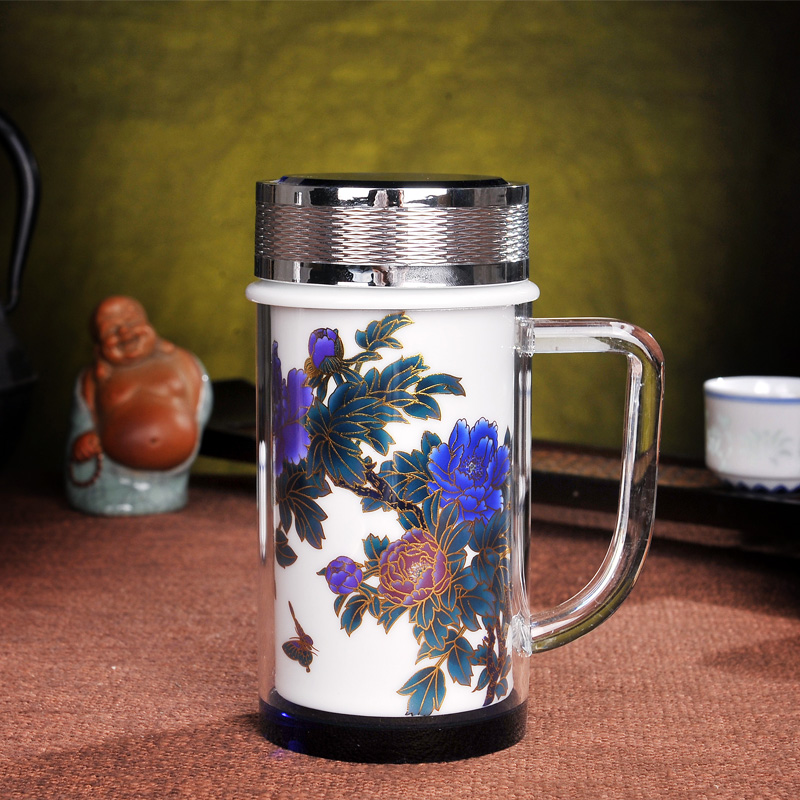 景德鎮陶瓷保溫杯5—變色牡丹花陶瓷雙層茶杯水晶杯倒熱水變顏色在類目 餐飲具, 茶具, 茶杯中 - 來自Buy2taobao.com提供專業的淘寶代購服務