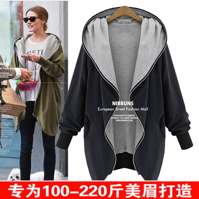 上下架计划:2014春秋冬胖MM大码女装胖妹妹特大码加肥加大宽松200斤风衣外套