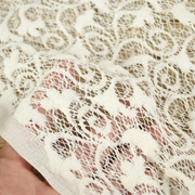高档白色纯棉镂空刺绣，蕾丝布料连衣裙，上衣服装面料