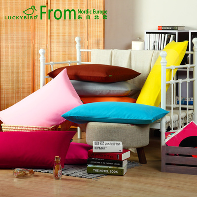 幸运鸟枕套单个亲肤磨毛纯色 购一对以上除偏远包邮 单件舒适枕套