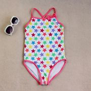 童装 英国单外贸超耀眼星星印花儿童连体游泳衣 儿童泳衣
