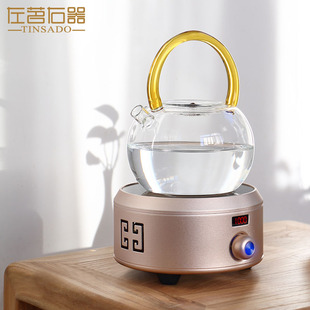 左茗右器小型电陶炉静音茶炉玻璃茶具配件烧水保温煮茶器具加热垫