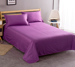 纯色全棉紫色亲肤床单